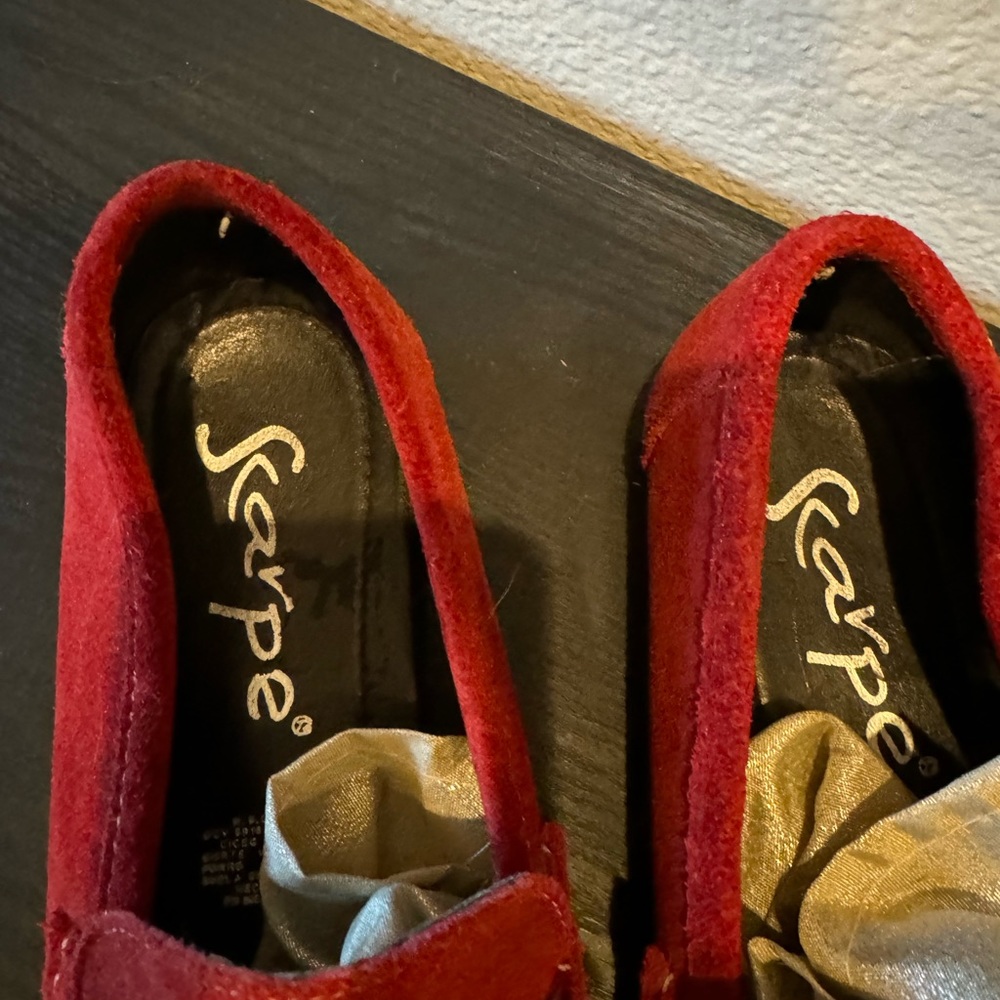 Red suede leather slides men's shoes Scarpe Cherruti size 28 mexico or 10.5 us - Picture 2 of 6